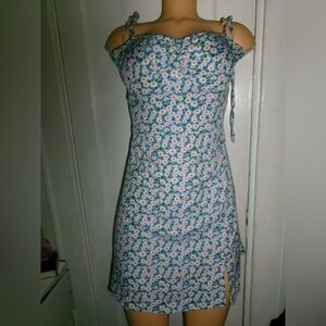Floral Blue and White Women's Dress